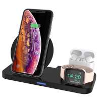 New Trending 10W 3 in 1 Wireless Charger Multifunction Cellphone Wireless Charging Stand for Mobile Phone